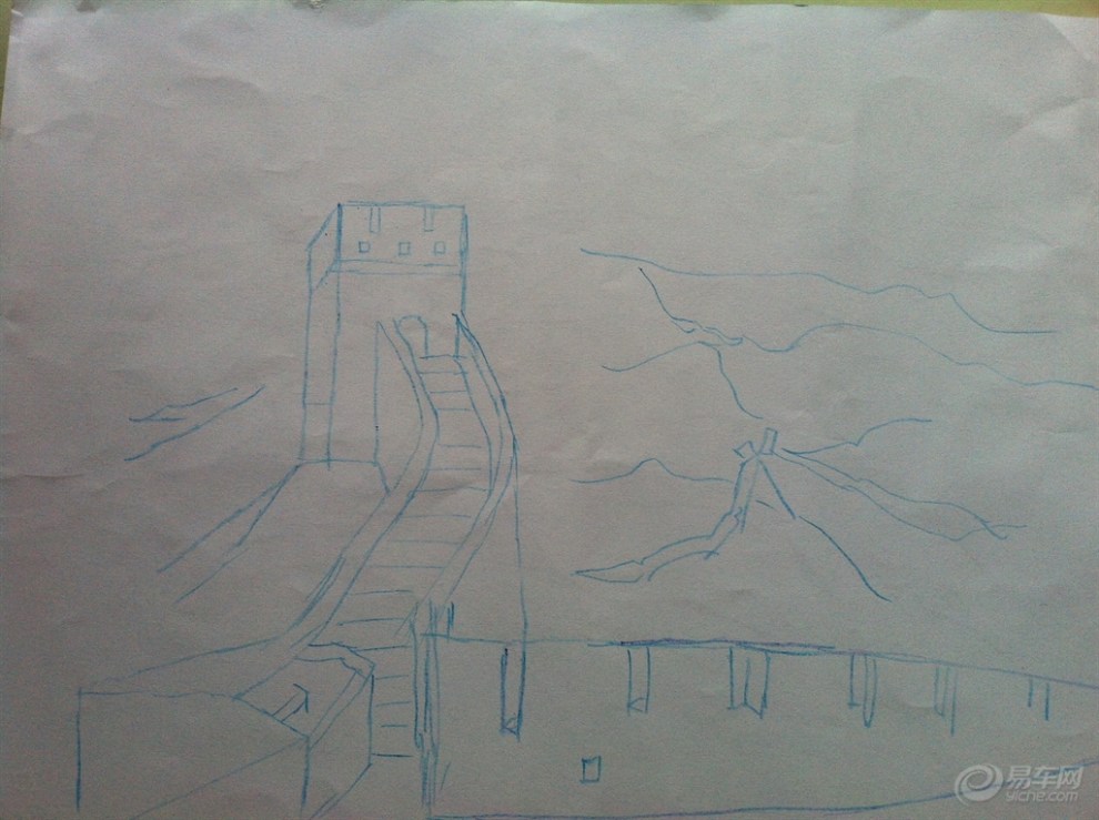 素描长城画图片 exo素描图片画图步骤,苹果素描画图高清图片