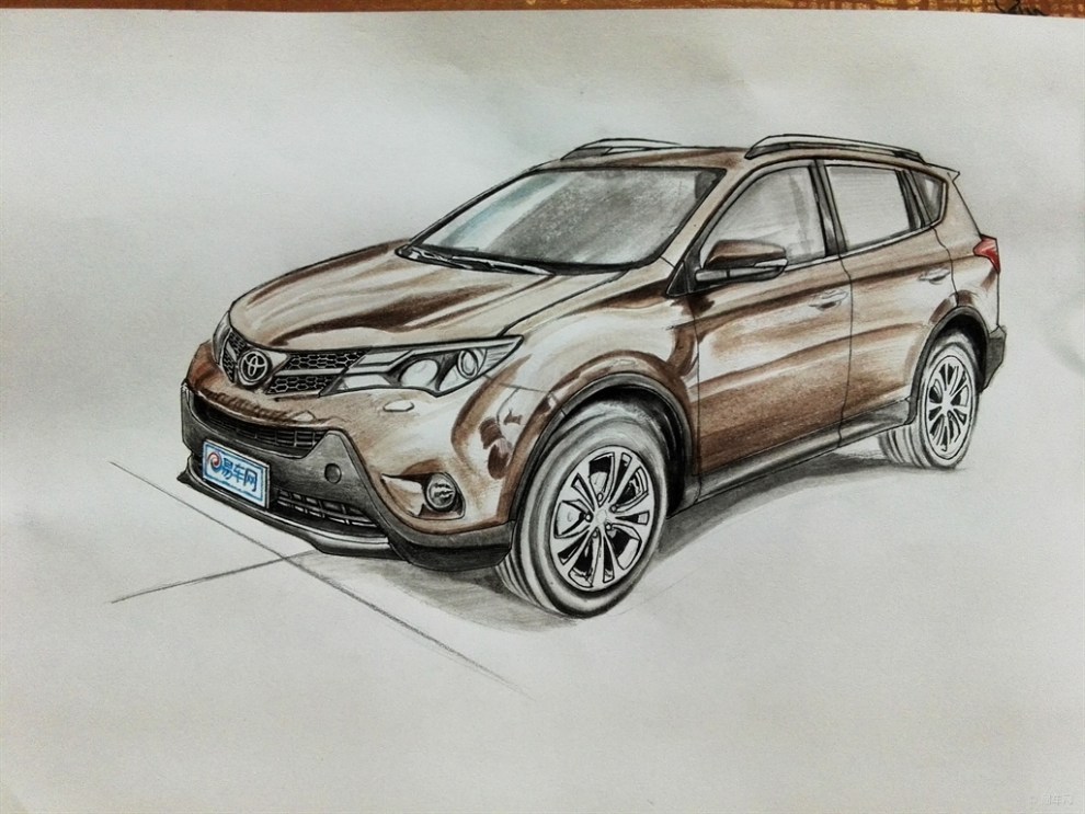 【我画一汽丰田】rav4深棕云金属色