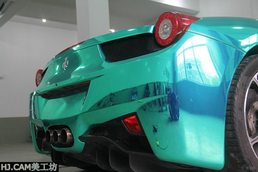 【458从红锐变电镀变色龙,改色贴膜真棒~大赞