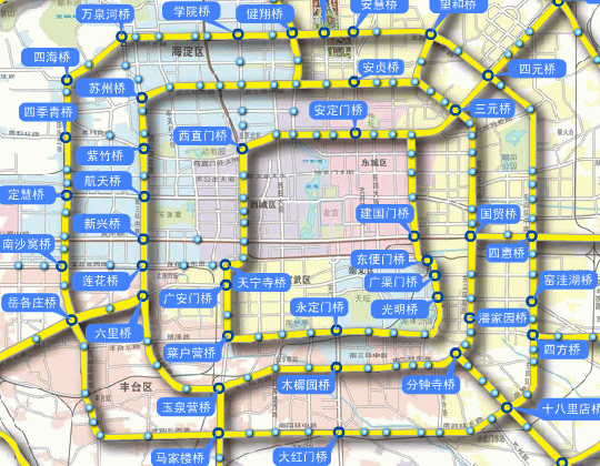 北京六环内——立交桥走法说明图