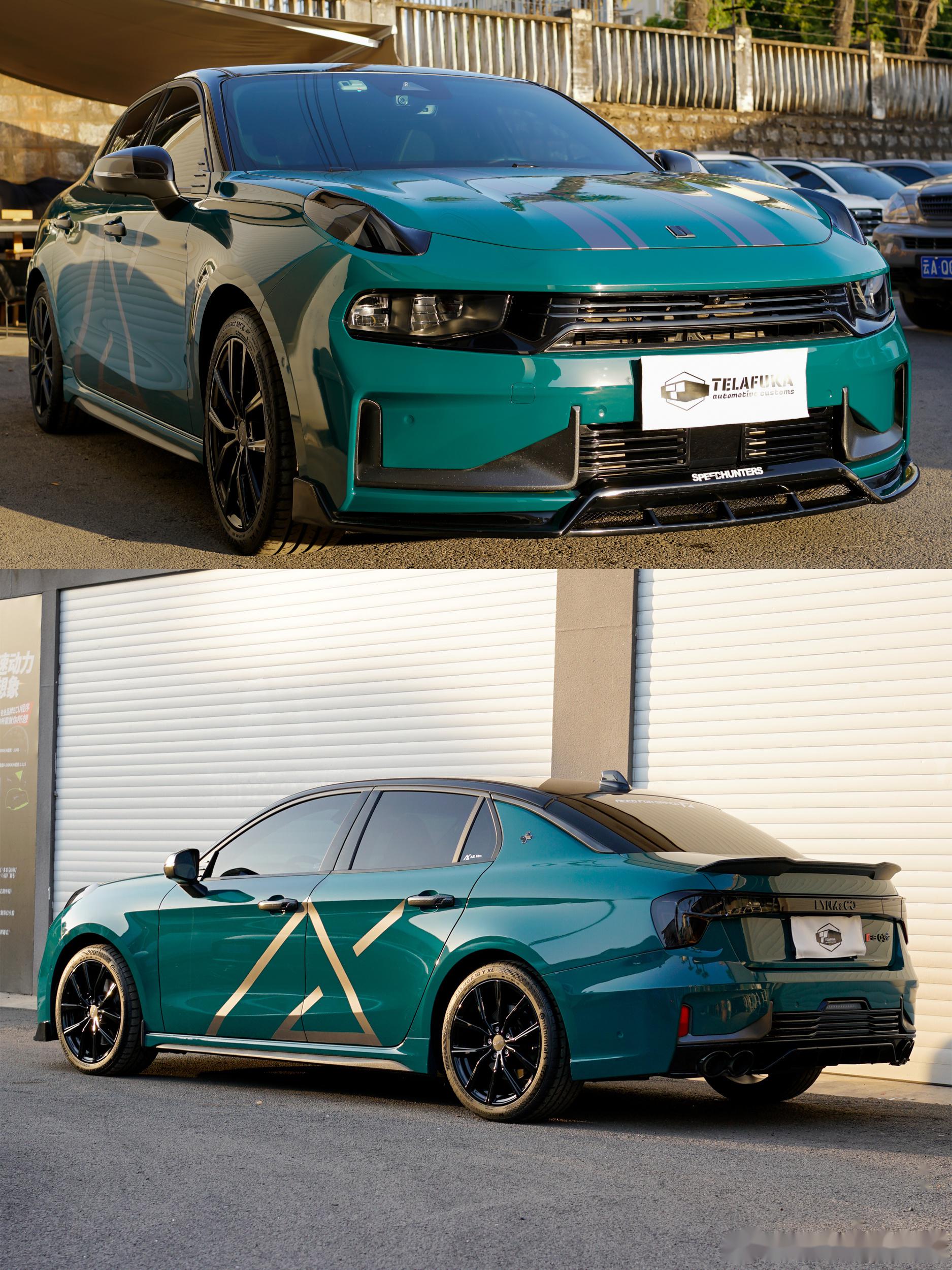 领克03改色「地狱绿」 宝马330改色「超闪绿」 保时捷taycan改色