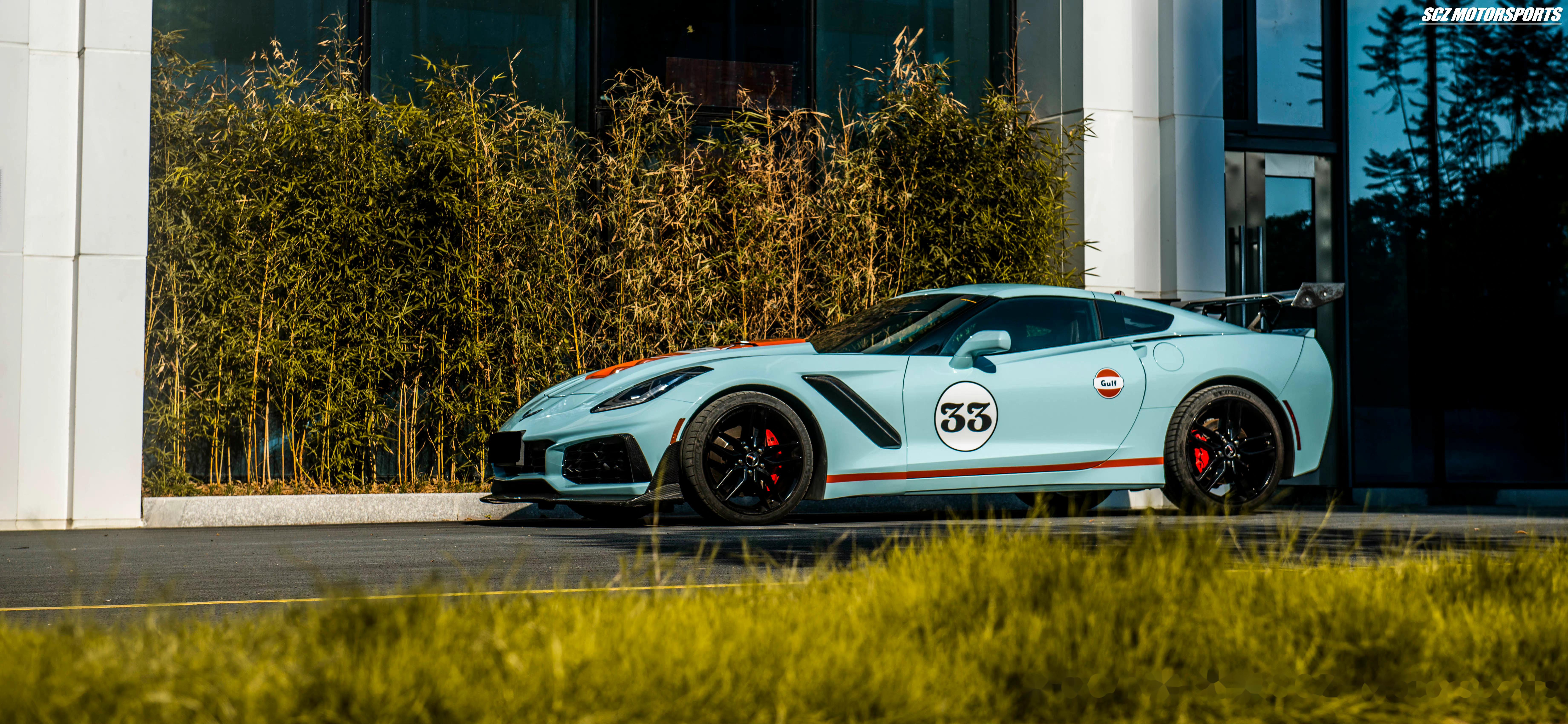 科尔维特c7 改色贴膜 gulf涂装