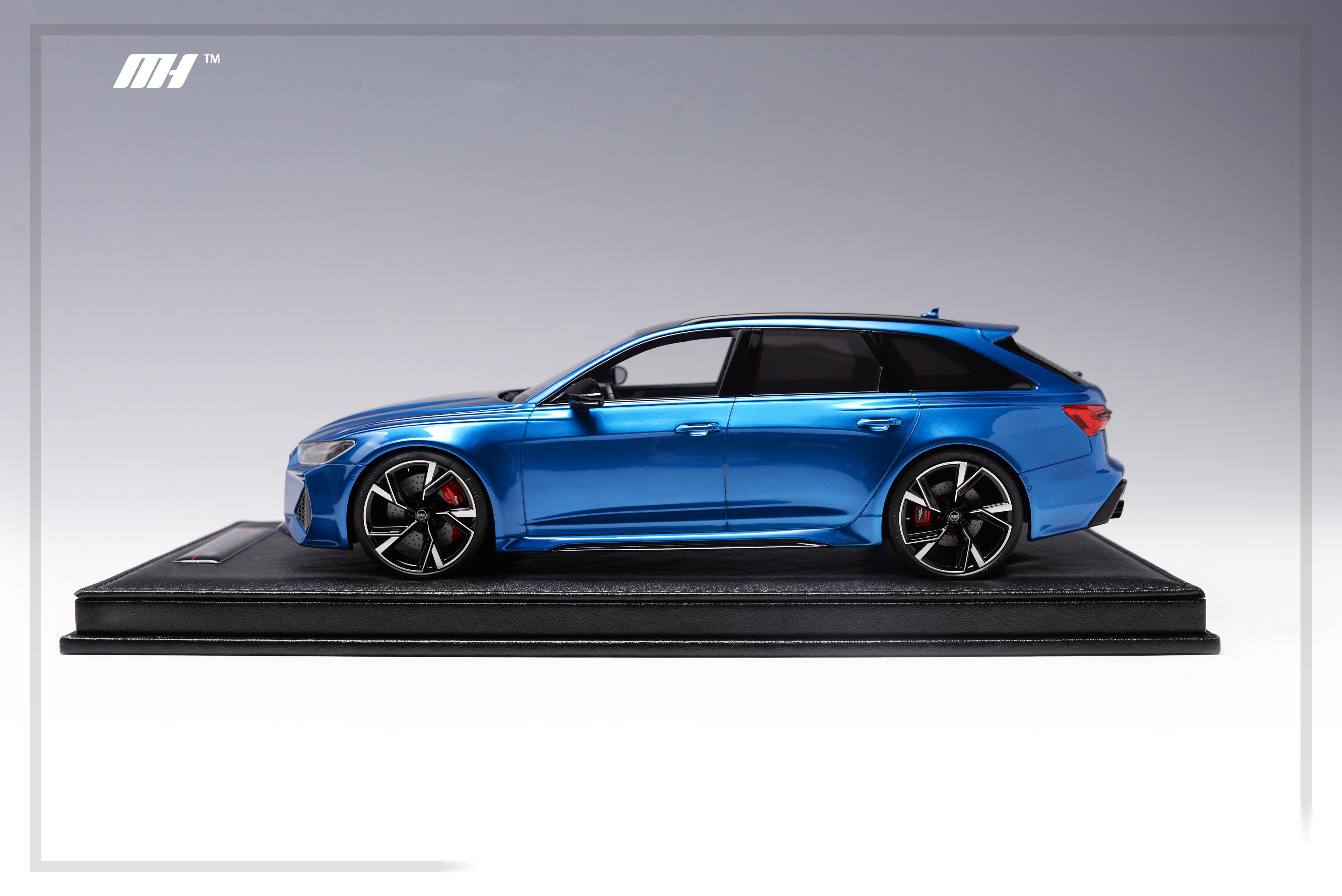 motorhelix 1:18比例树脂精品系列 奥迪 rs6 ——雪邦珠光蓝 _车模型