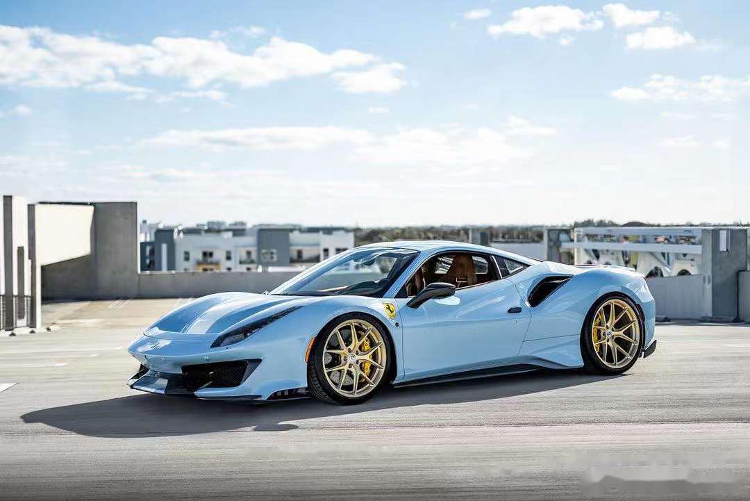 阿根廷蓝 法拉利 pista 升级hre p101 哑光金色