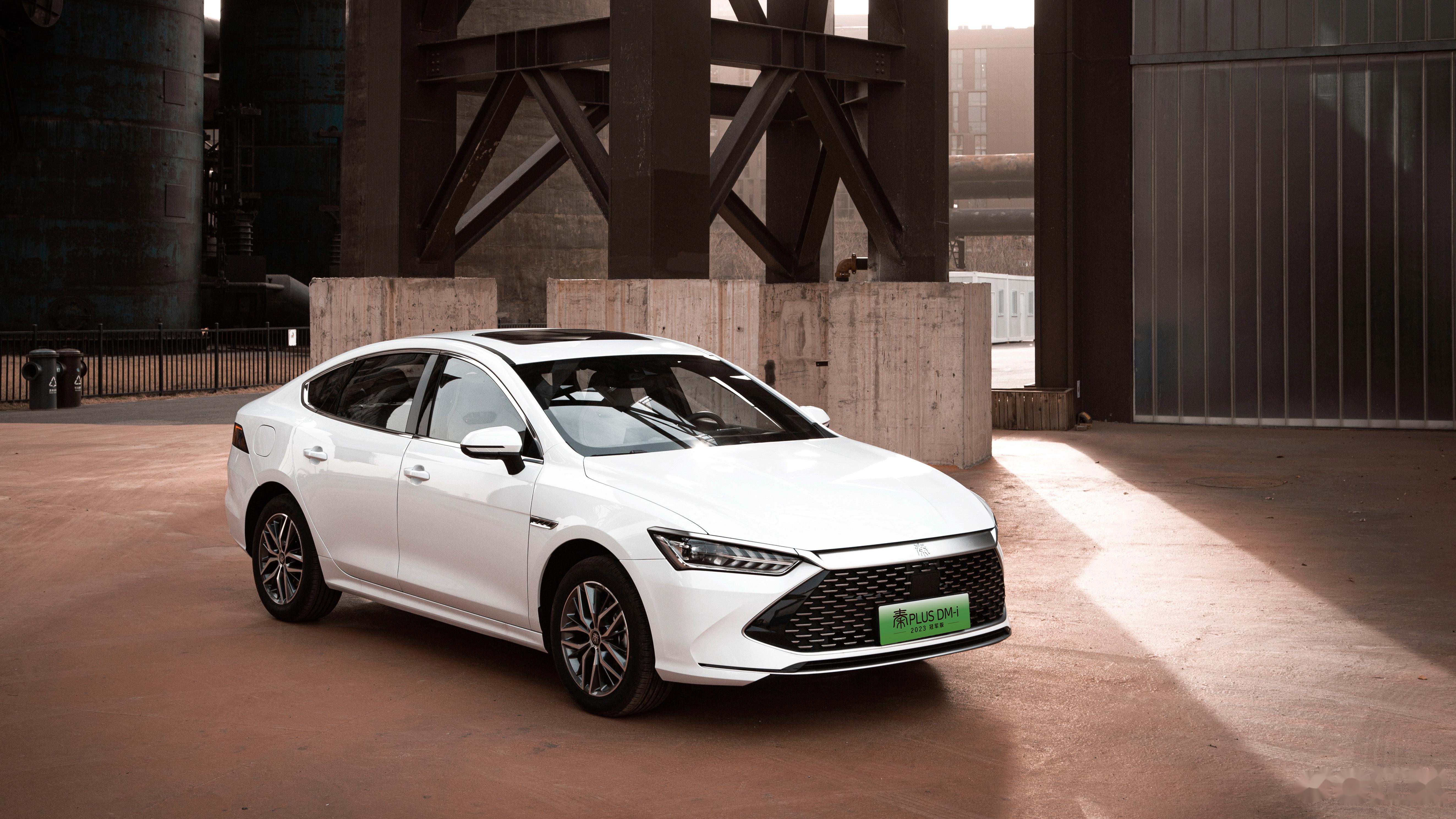 秦plus dm-i冠军版的外观依旧是延续了龙颜美学的设计理念,车头两侧的