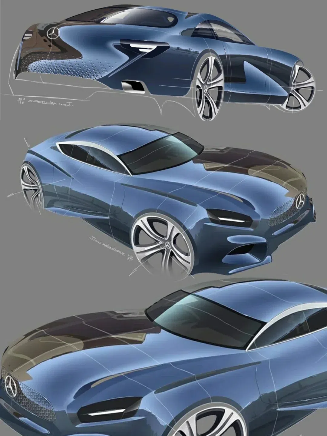 设计师juan méndez手绘奔驰概念车