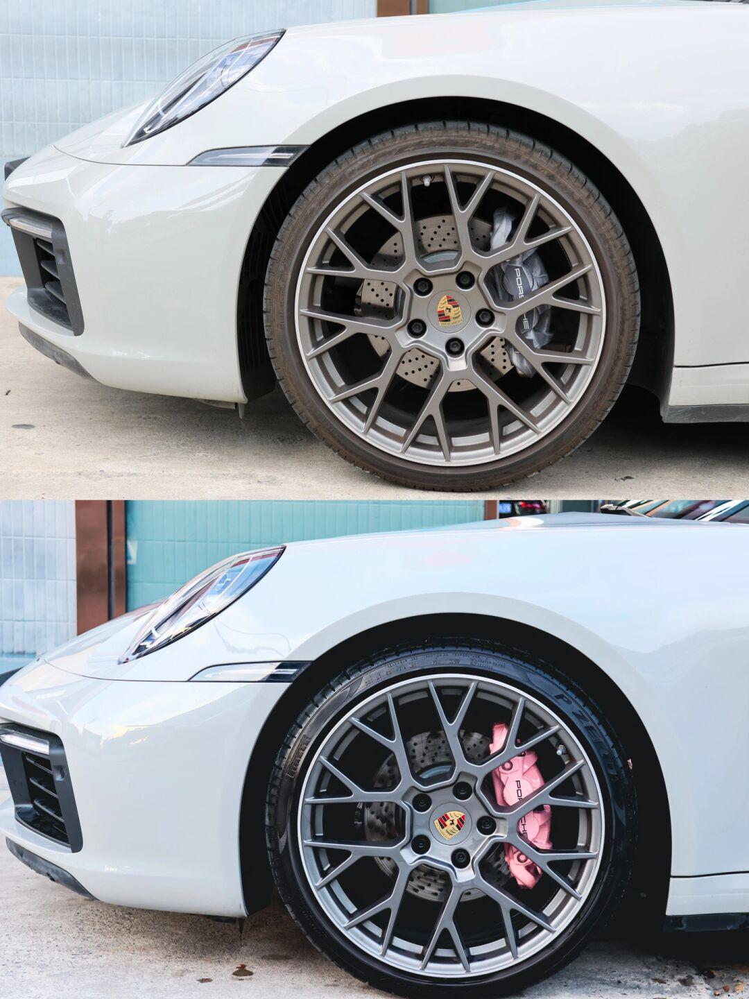 好好看!保时捷911卡钳改色樱花粉94