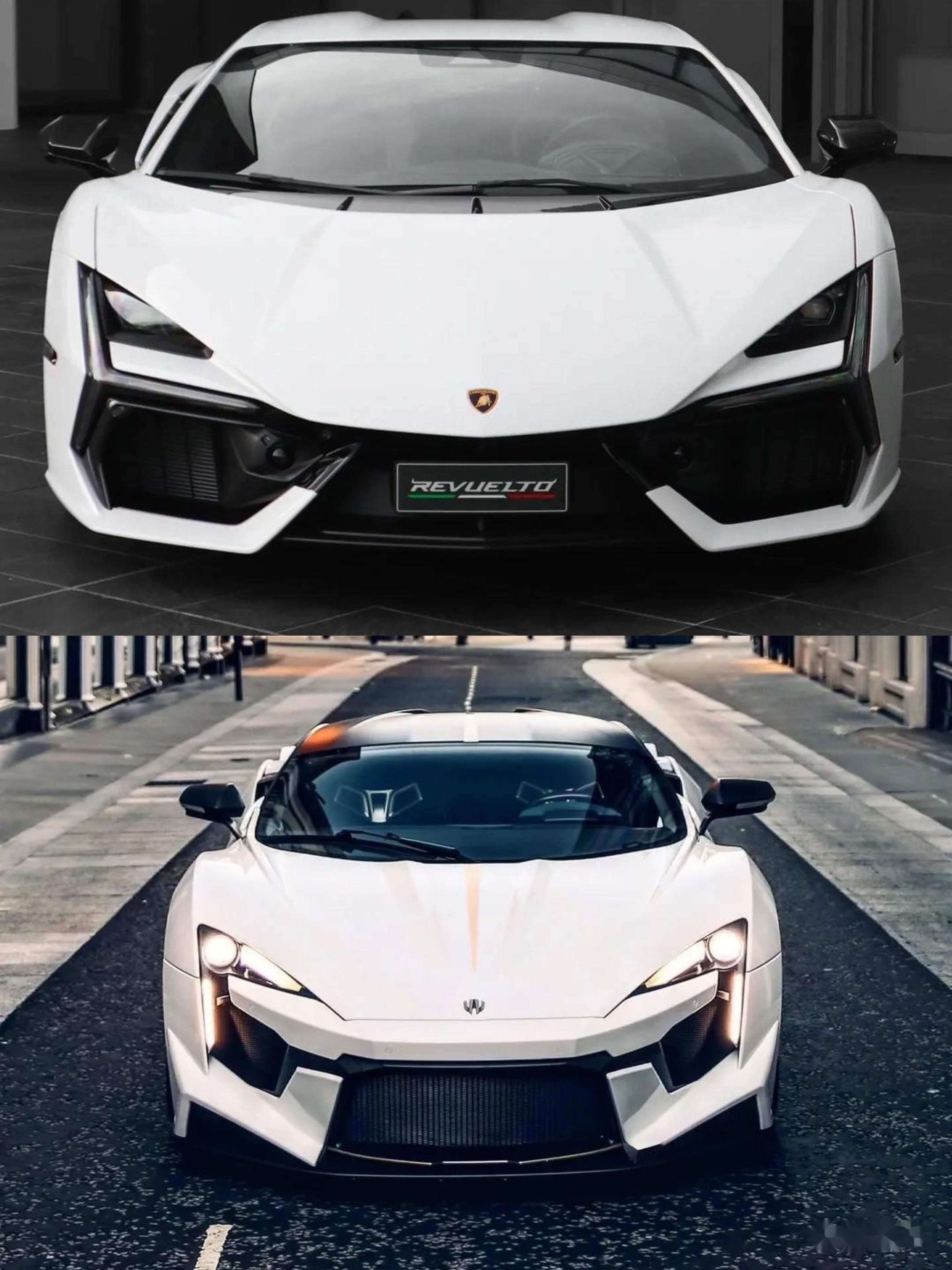 有网友说最新款的兰博基尼大牛和神车莱肯的前脸有点像,今天把这两辆