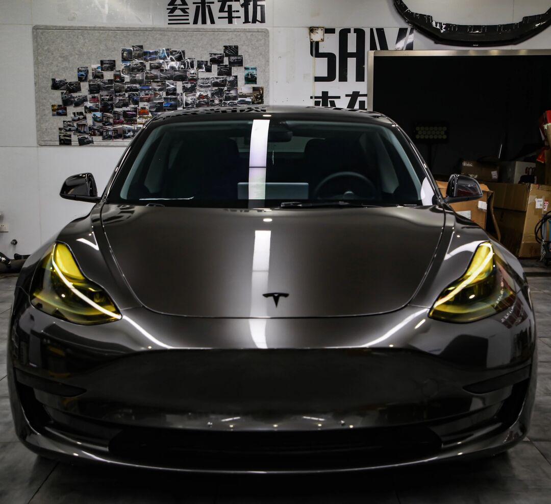 特斯拉model3贴膜液态钨钢改色改装案例