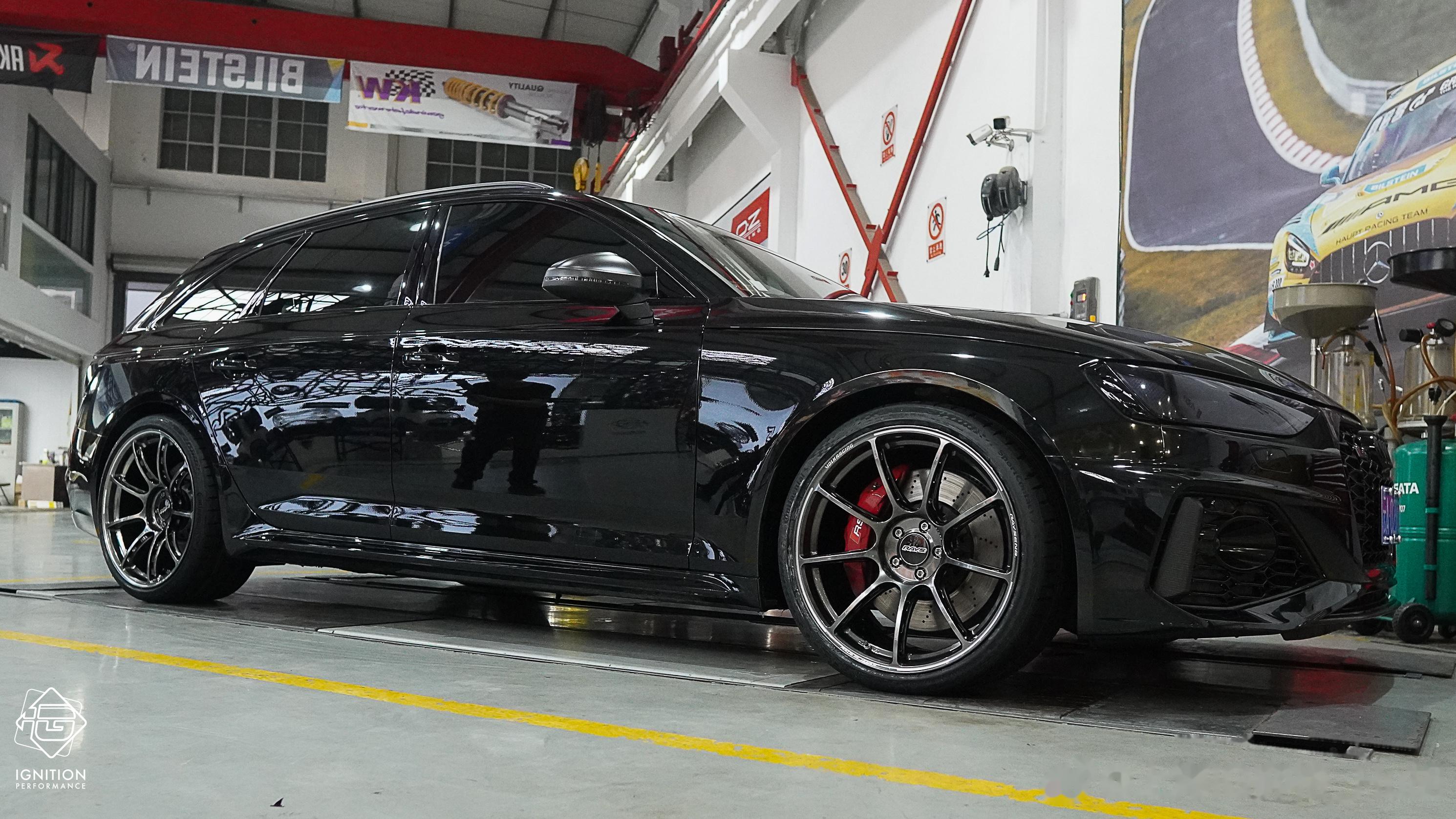 奥迪 rs4 rays gt090 20寸镂空锻造轮毂 blox钛合金螺丝 垫片