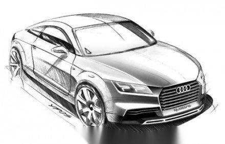 【奥迪新一代tt设计图曝光】从效果图来看,新一代tt前脸更有立体感的