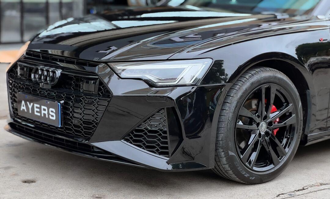 全车tpu亮黑 全面亮条黑化 轮毂烤漆77刹车烤漆77贯穿尾灯 rs6前