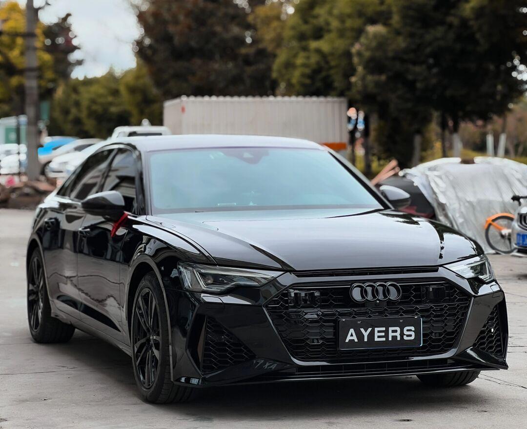 全车tpu亮黑 全面亮条黑化 轮毂烤漆77刹车烤漆77贯穿尾灯 rs6前