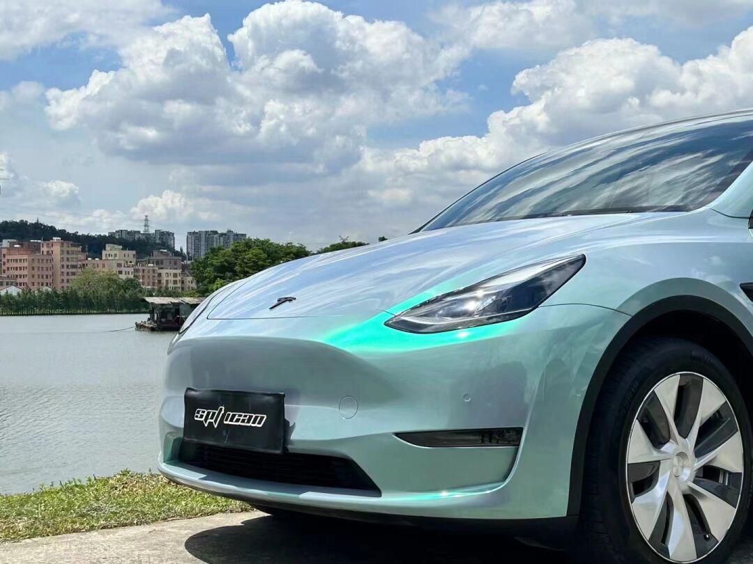 特斯拉改色|奶奶都会夸的颜色 梦幻松石绿_汽车杂谈社区_易车社区