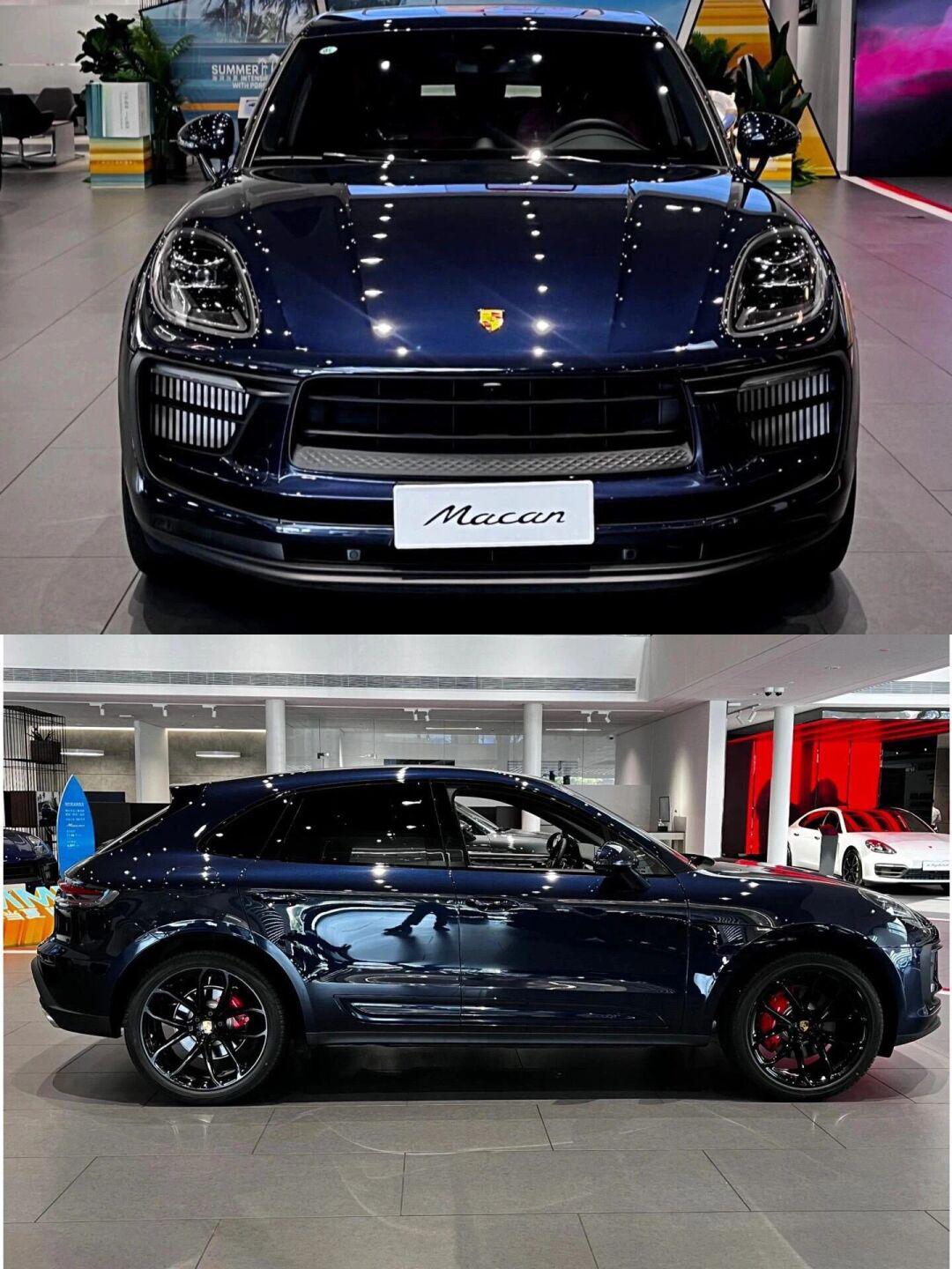 23款保时捷macan s午夜蓝|66w蓝精灵08 个性化配置 午夜蓝金属漆 黑