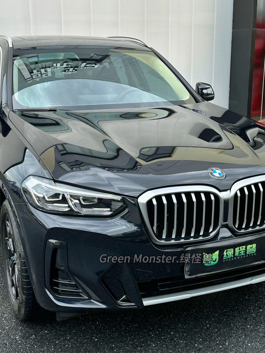 宝马x3隐形车衣.轮毂熏黑卡钳改色