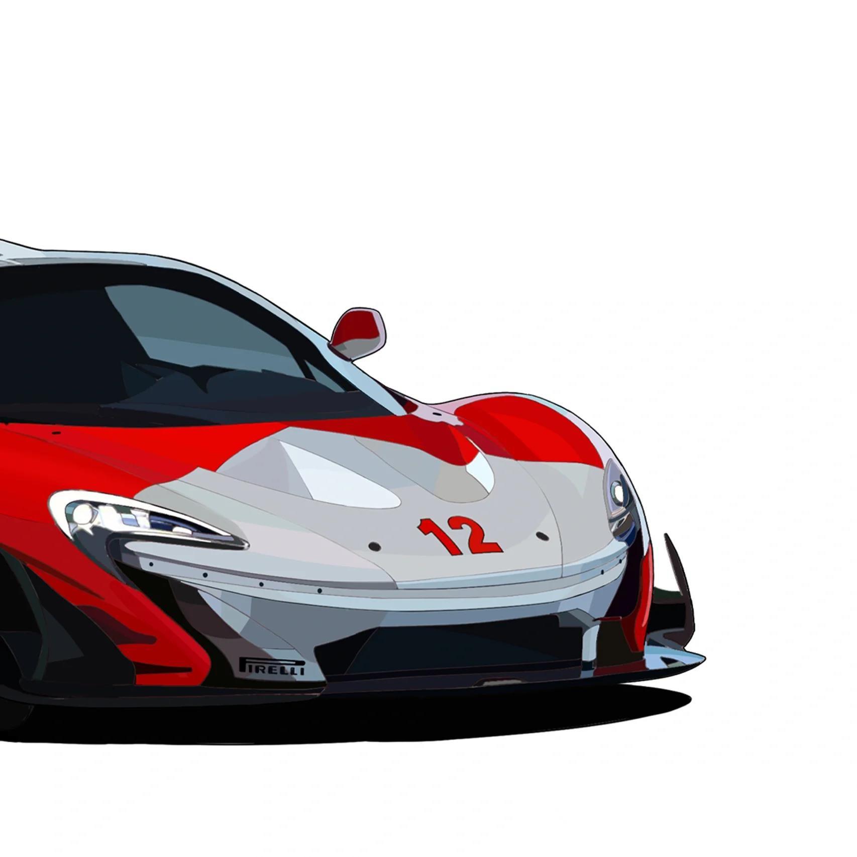 原创汽车插画|迈凯伦p1 gtr senna p1 gtr senna塞纳特别版