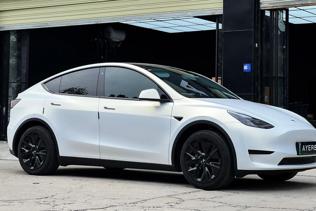 特斯拉 y pet电光白变金