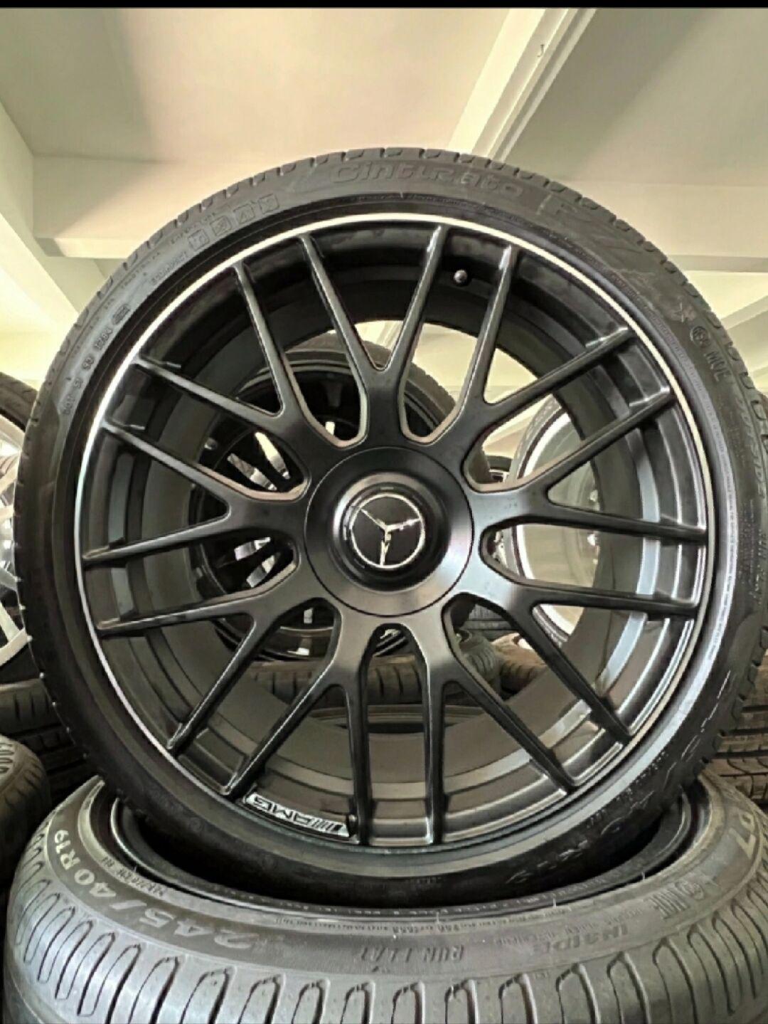 19寸奔驰轮毂c63s轮毂带胎一套 进口奔驰amgc63 s 原厂原车原装正品德