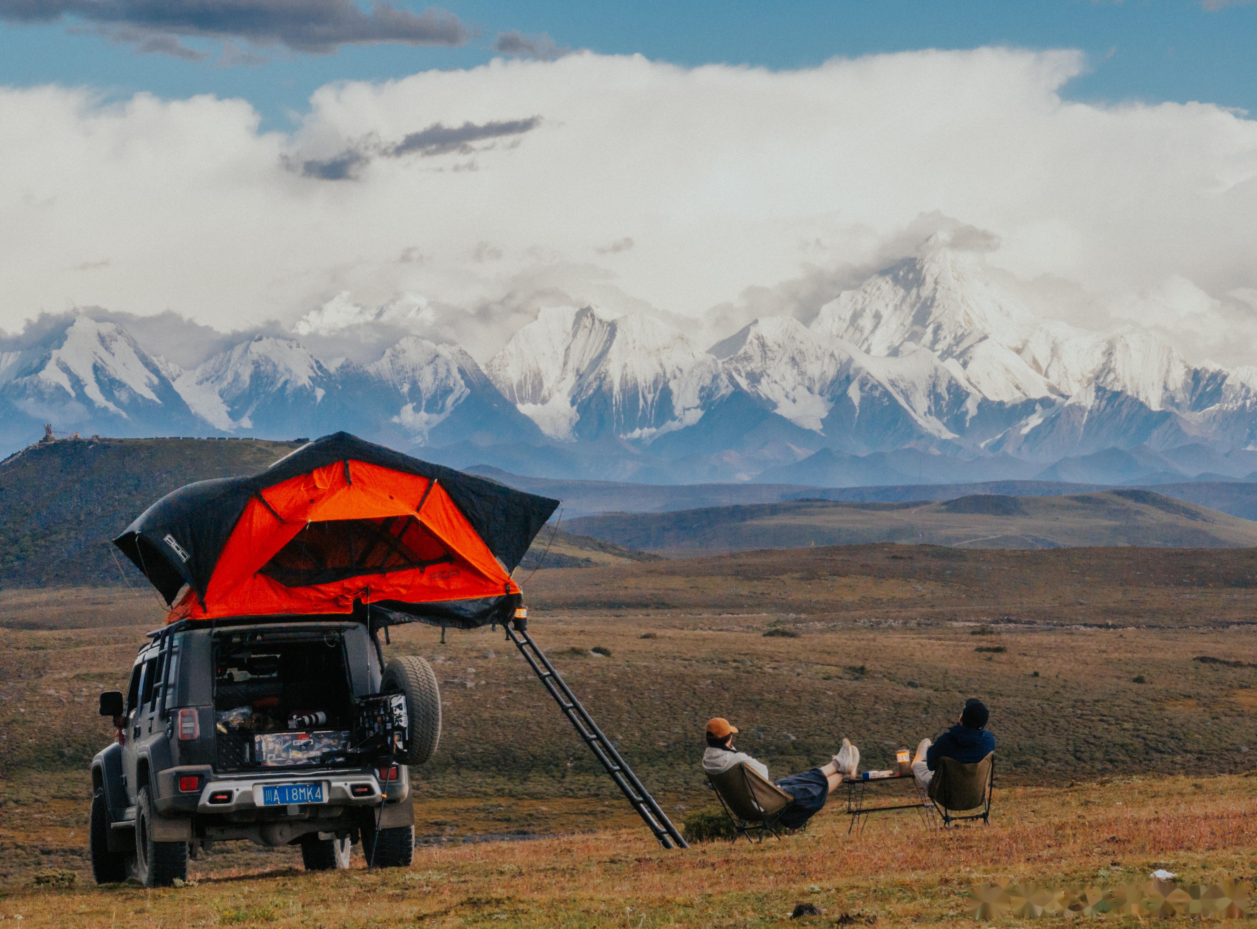 北京bj40/荒野猎人车顶帐篷 国庆去哪玩 bj40改装ada川西雪山露营自由
