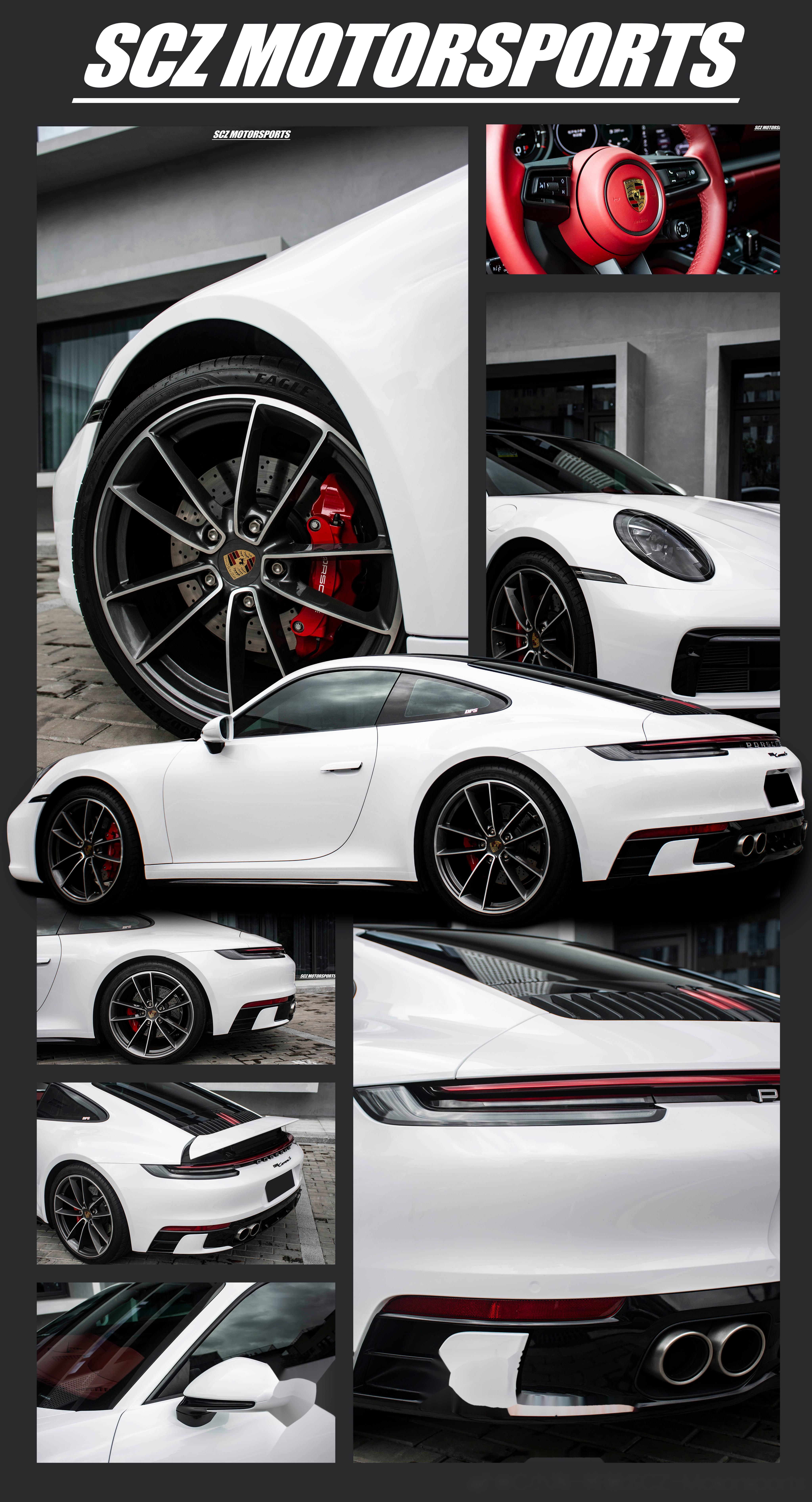 porsche 911carreras 贴膜改色 漆面钢琴白