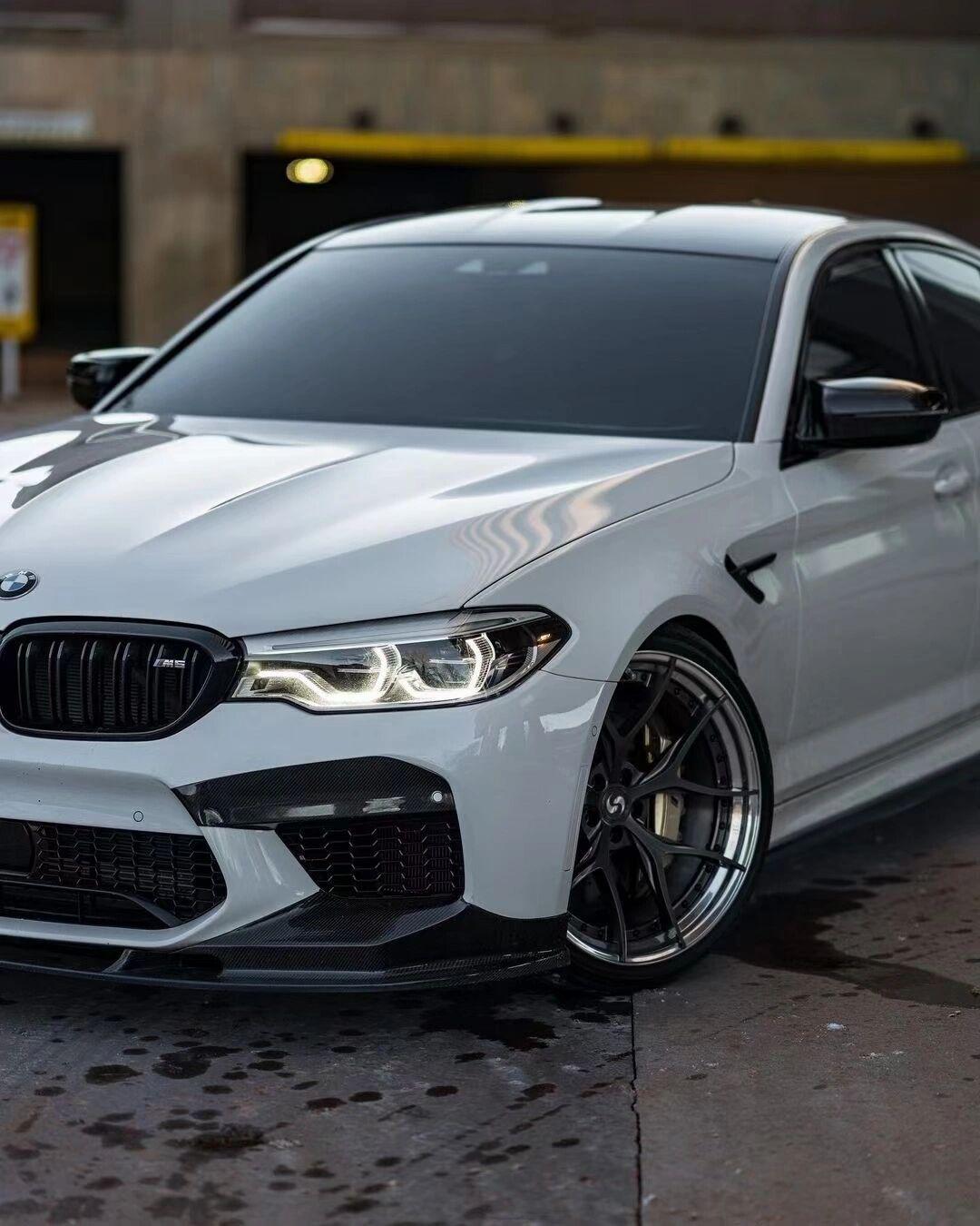 宝马m5/f90前期改装碳纤维小包围空力套件案例 f90前期m5 3d款前唇 f