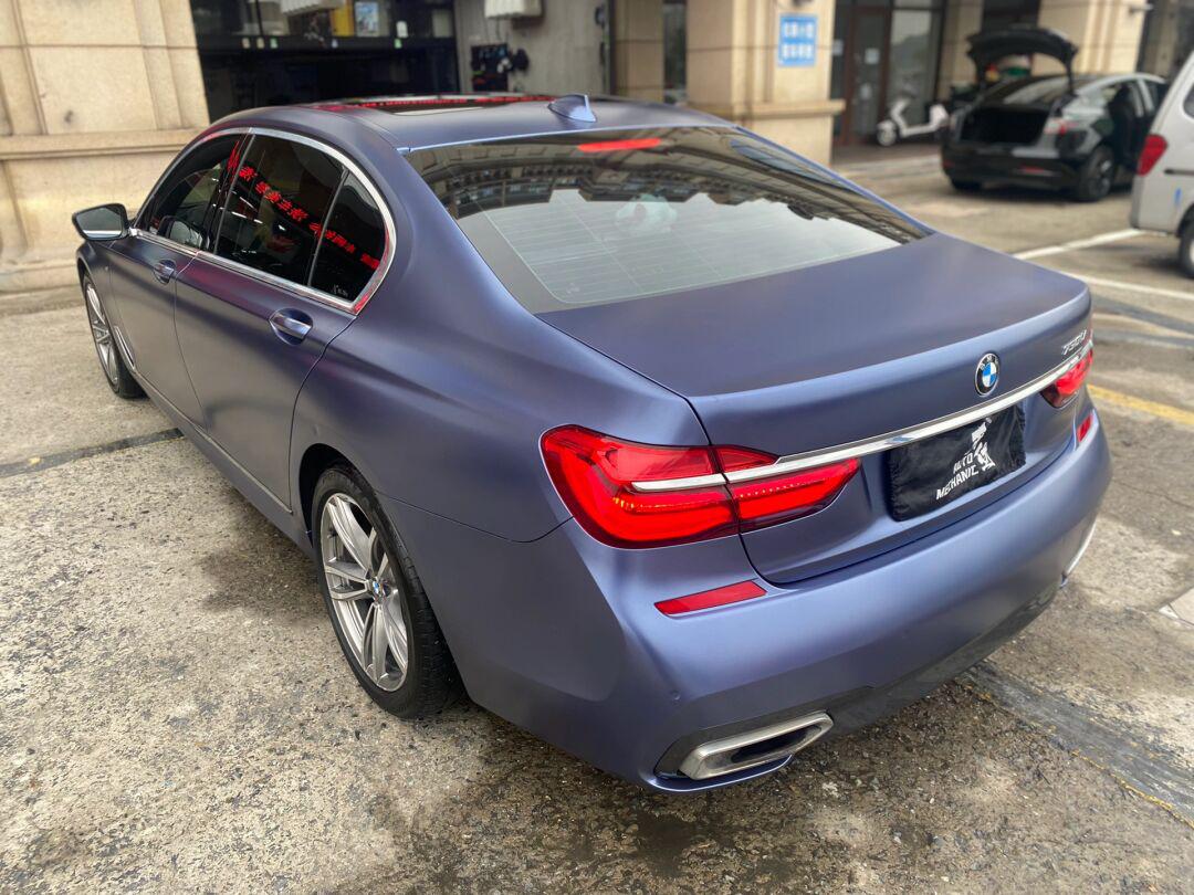 宝马7系改色案例ax电光午夜蓝