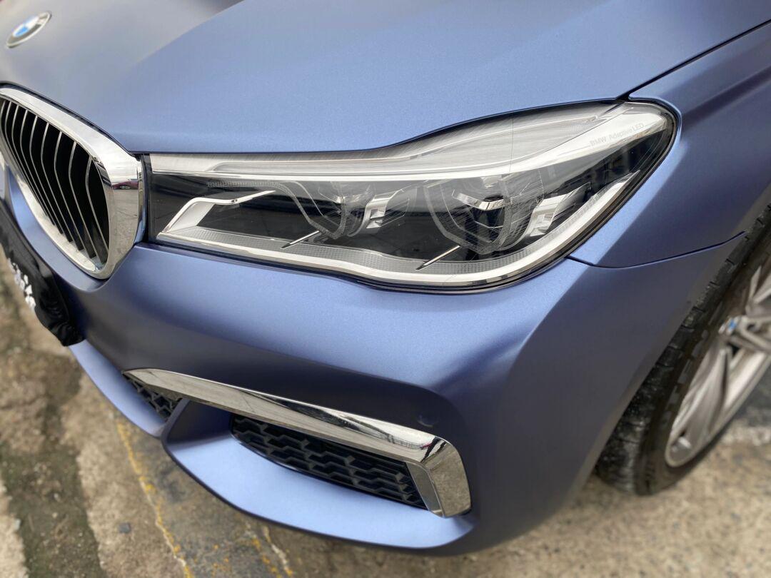 宝马7系改色案例ax电光午夜蓝