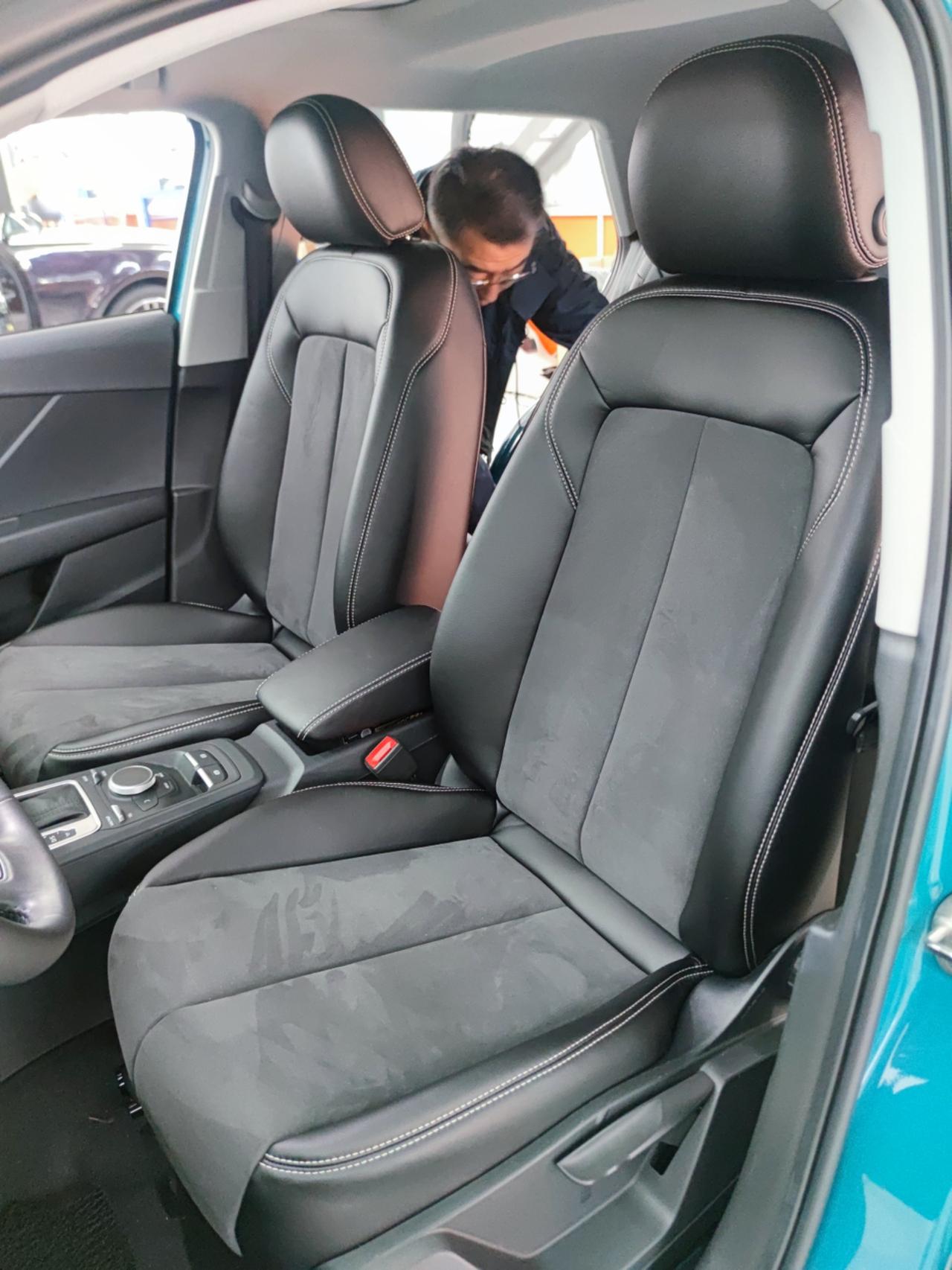 奥迪q2座椅翻毛皮加真皮包覆完工