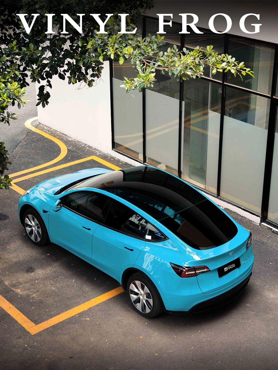 美到失语的迈阿密蓝98特斯拉改色