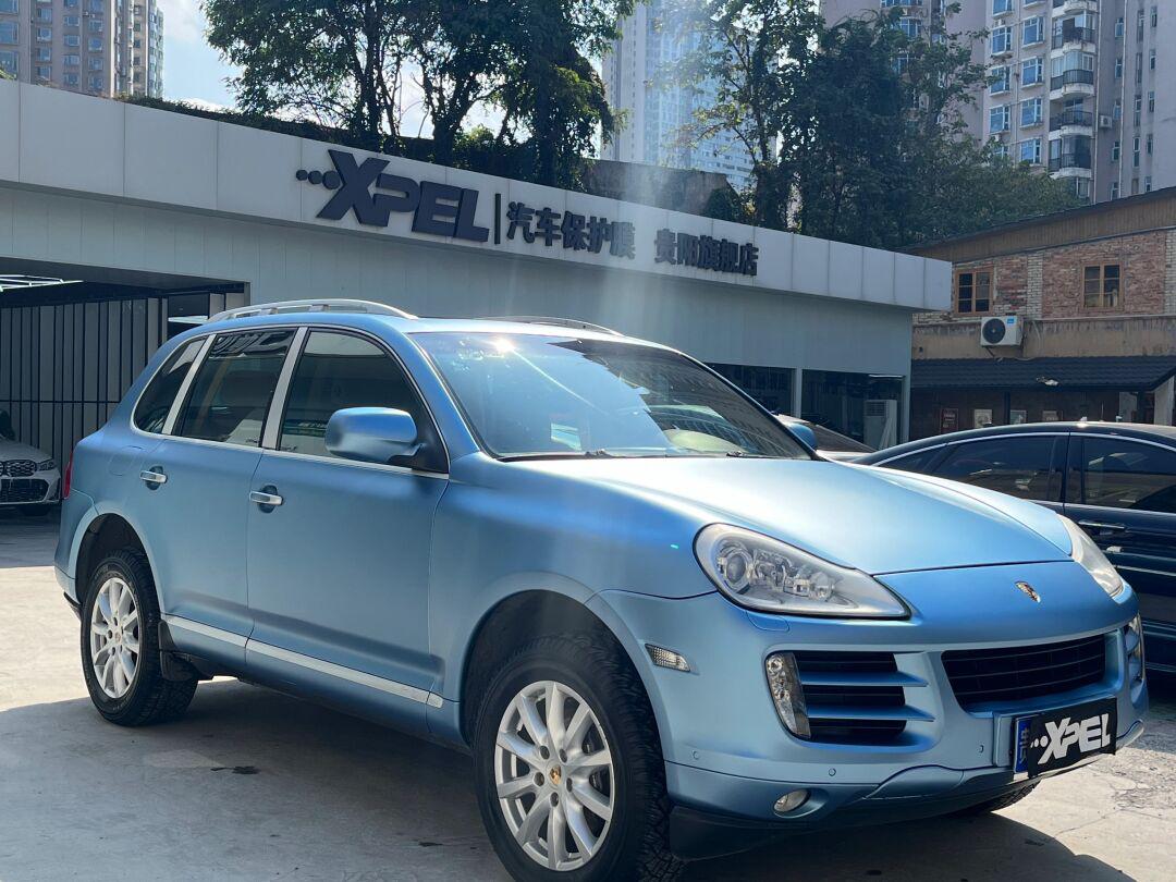 第一代保时捷卡宴贴膜重生～金属蓝