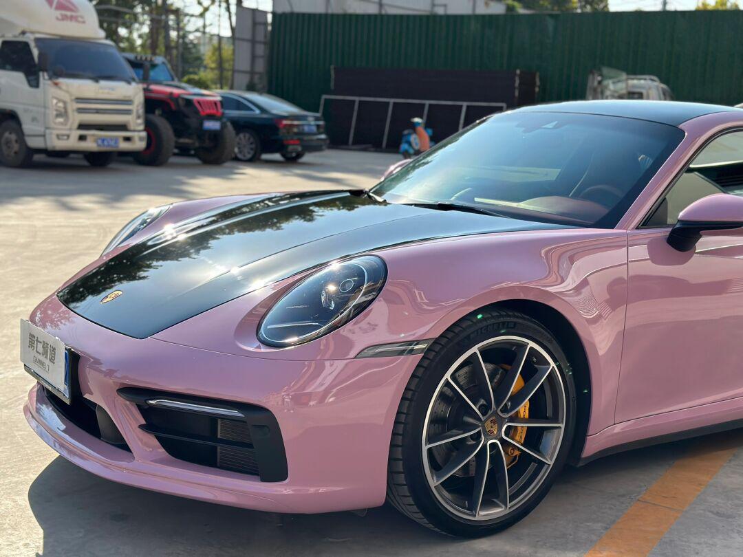 保时捷911改色膜 乌龙奶茶粉