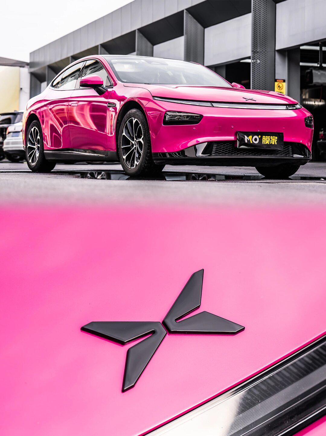 dream car 92 小鹏 p7 改色超亮金属玫红!