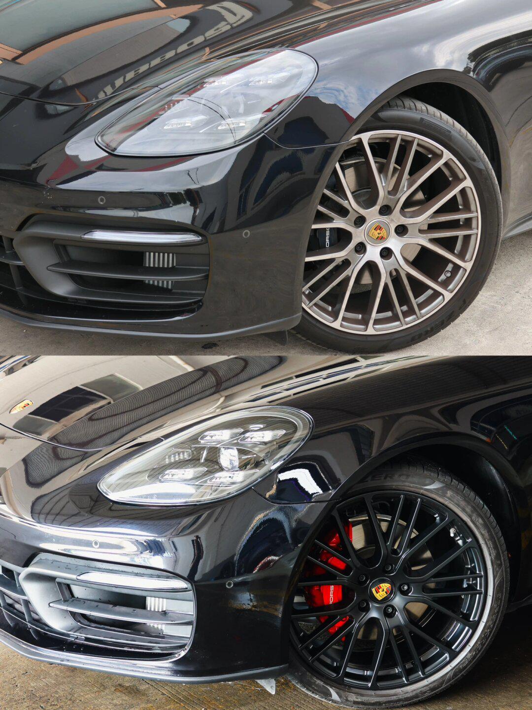 保时捷帕拉梅拉轮毂卡钳改色,黑武士超酷_保时捷panamera社区_易车