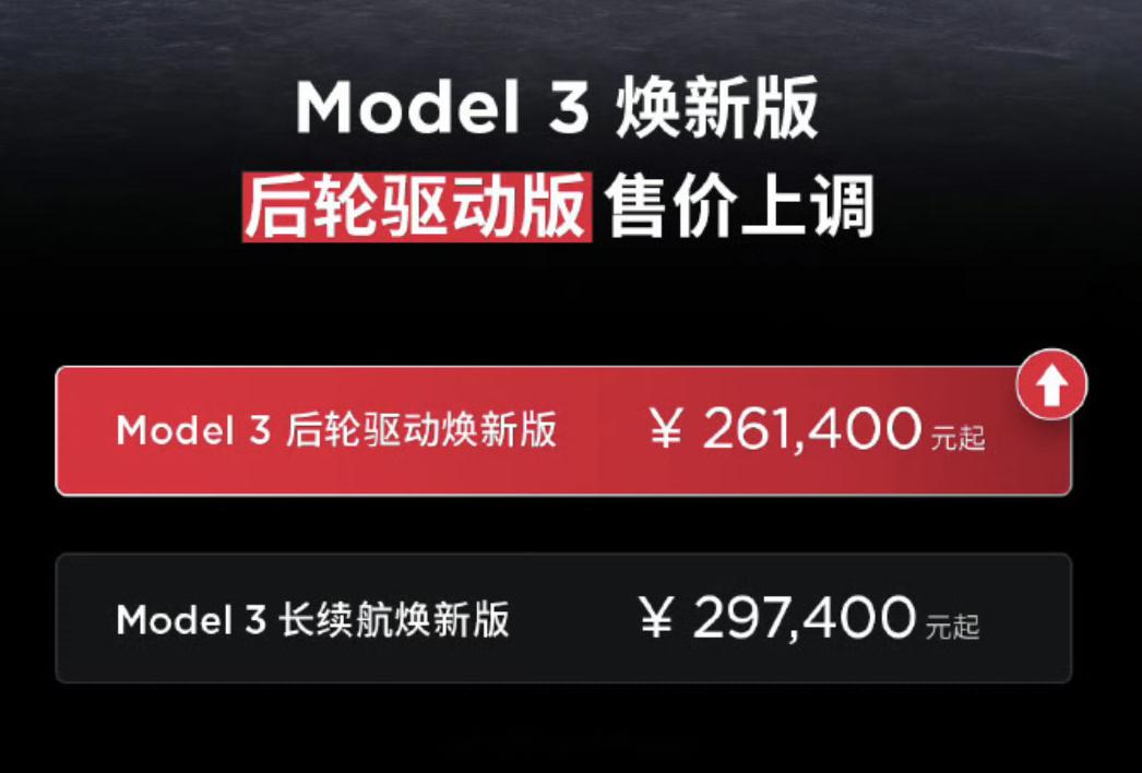 特斯拉Model3涨价图片