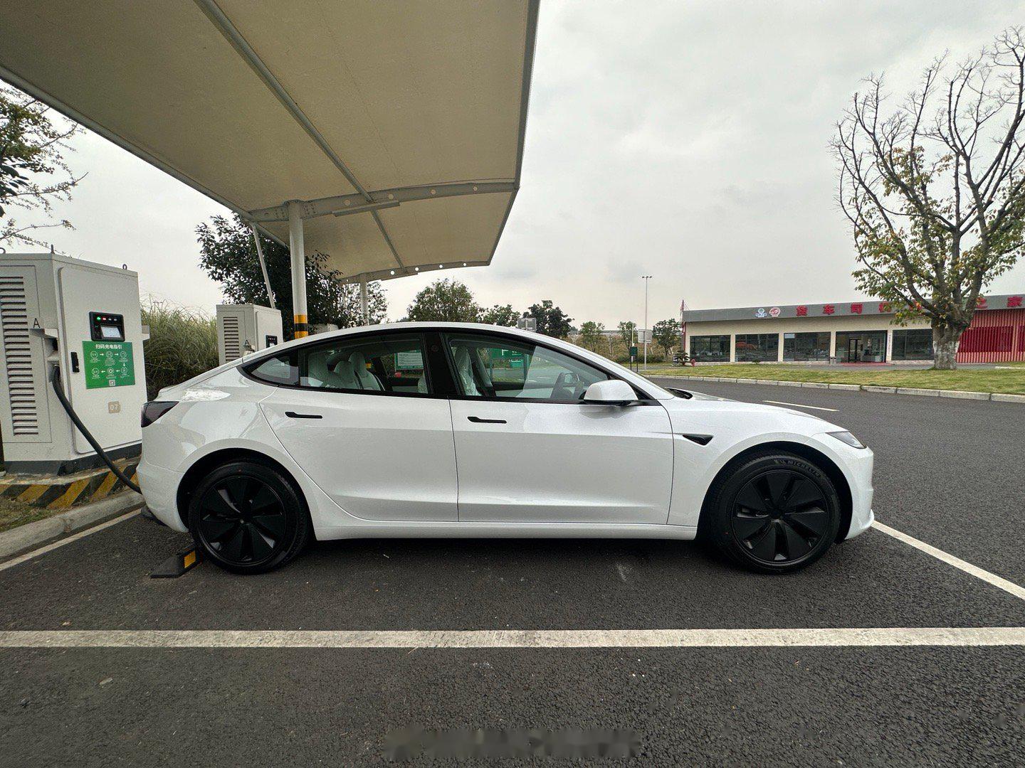 第一次见特斯拉model 3焕新版,果然白色的实车颜值挺高的,全新造型的