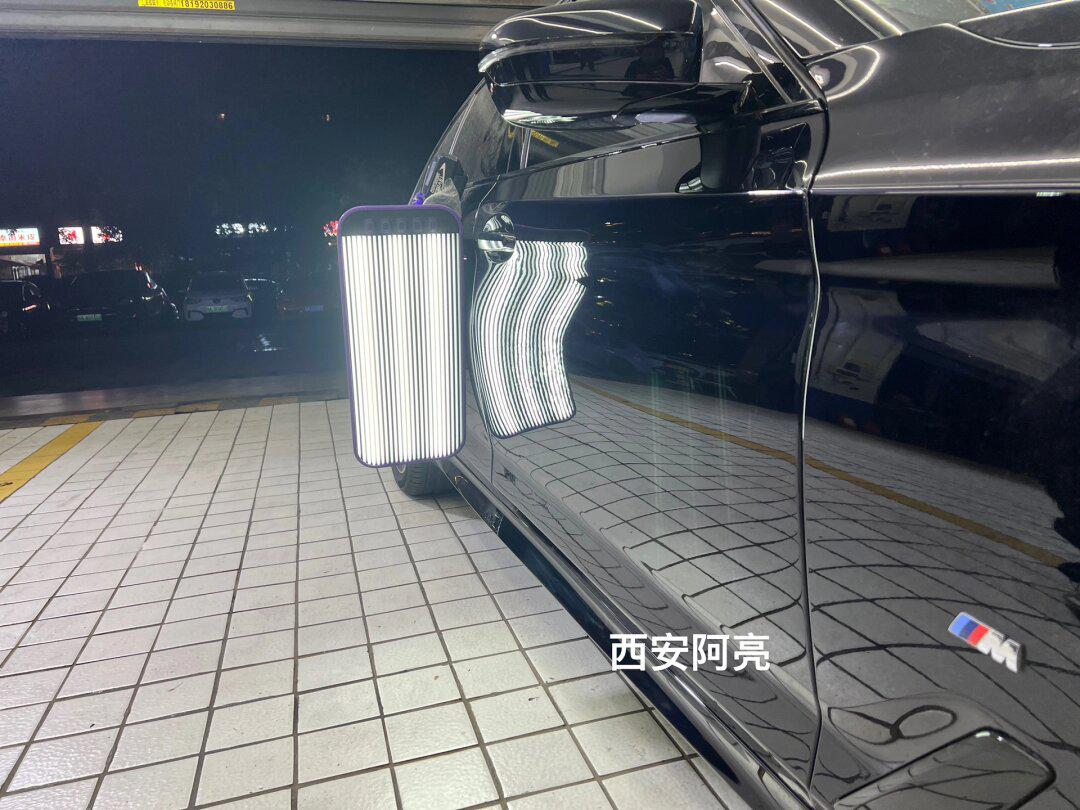 《宝马530》铝合金车门凹陷修复案例