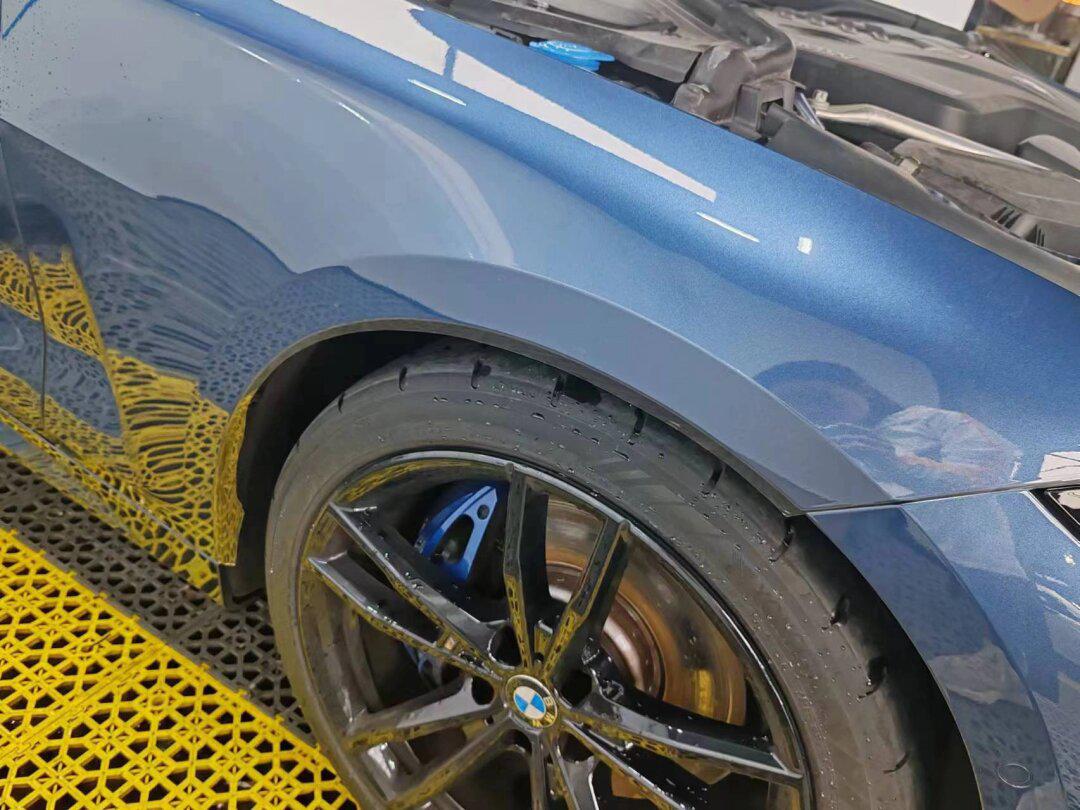 澳车北上|宝马4系局部喷漆后再贴车衣保护