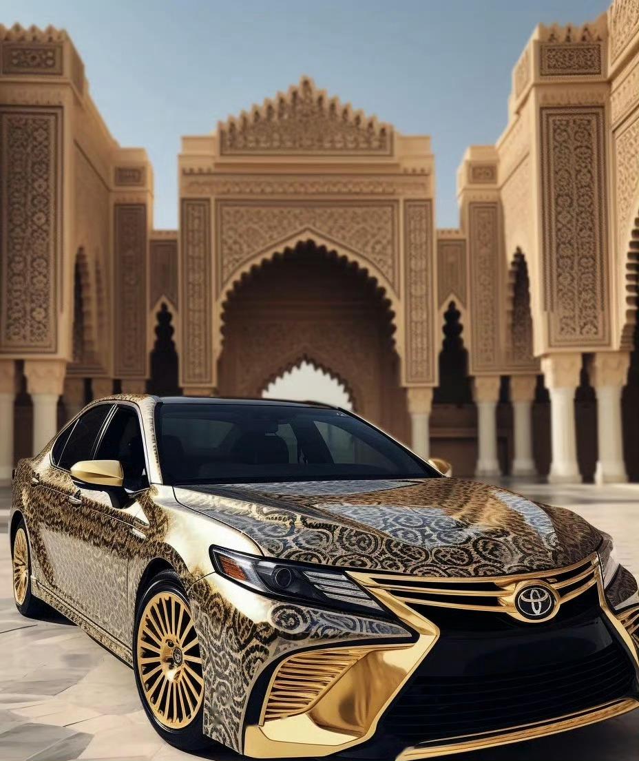 ai纯金打造丰田凯美瑞中东石油土豪专属果然金色的看起来就是很华丽