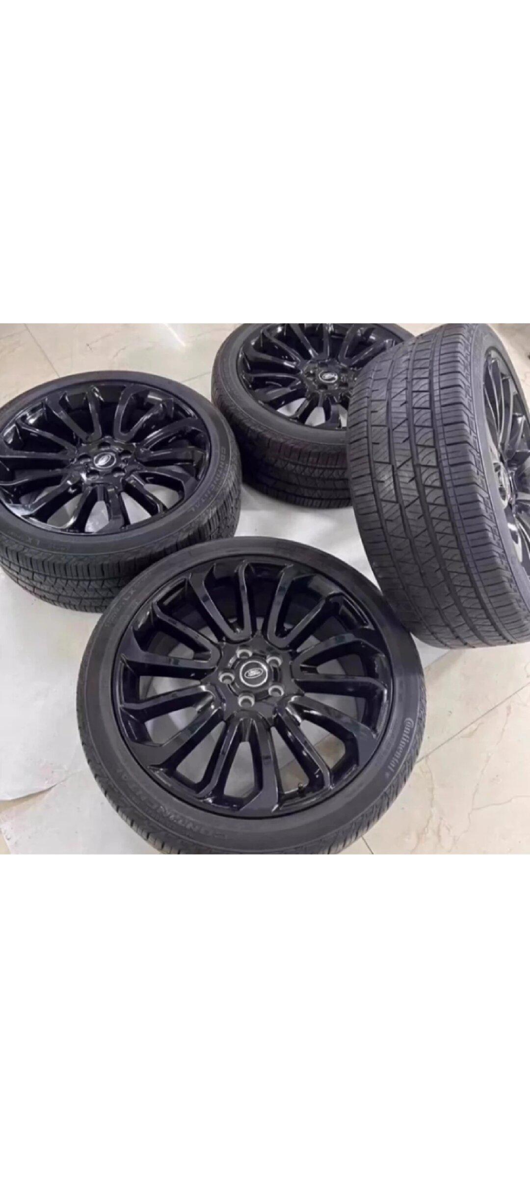 路虎22寸路虎揽胜黑曜刀锋原厂原装轮毂 路虎黑曜刀锋钢圈 轮胎数据