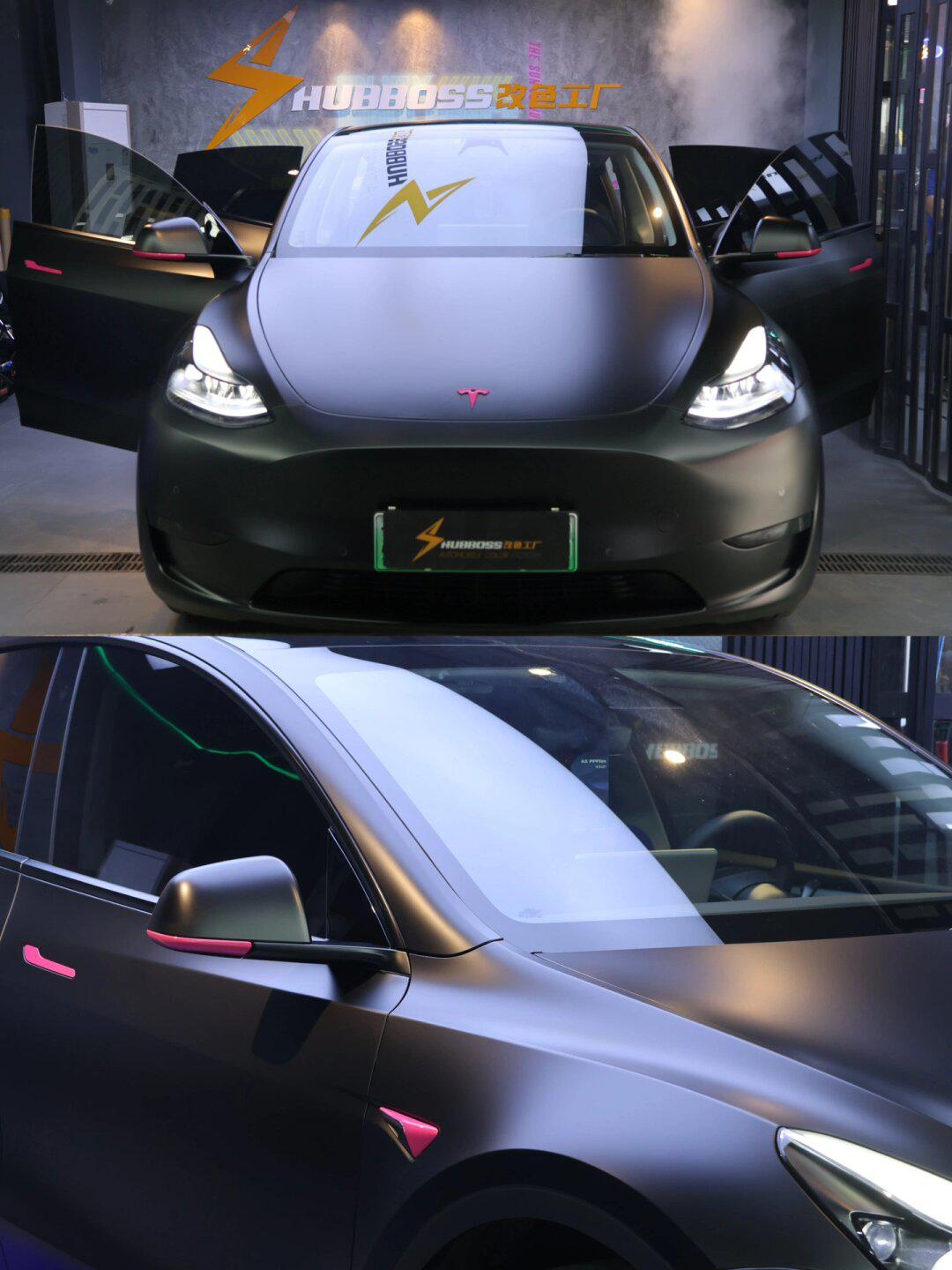 特斯拉哑光隐形车衣,磨砂面质感真酷94