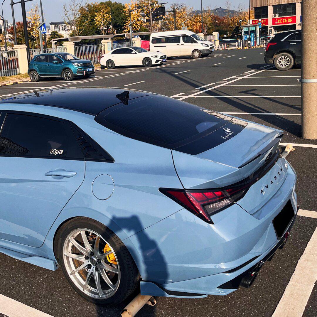 七代伊兰特刀锋尾翼上新咯改装车 伊兰特 现代伊兰特 伊兰特改装 七代