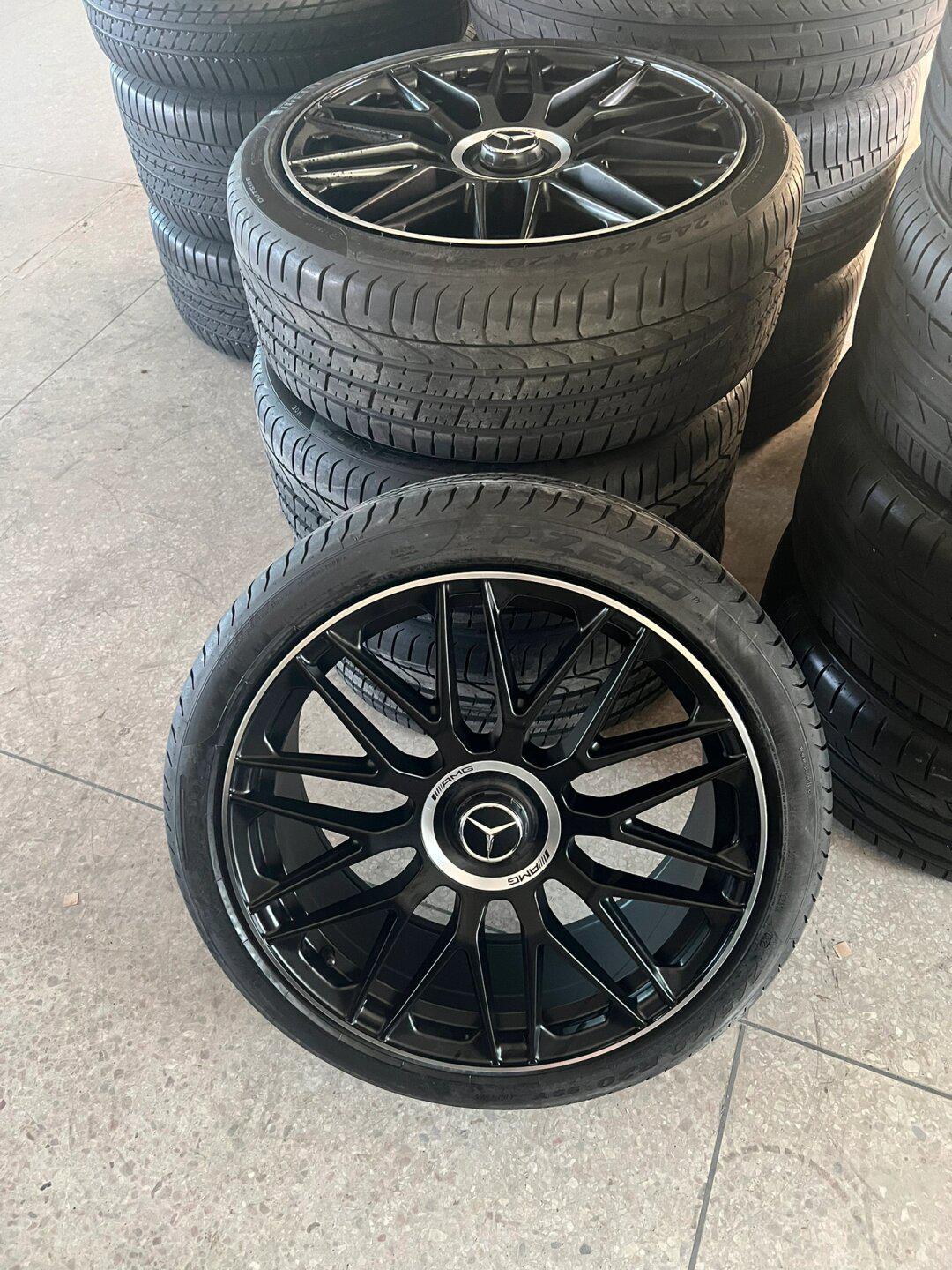 20寸奔驰s63 amg轮毂轮胎一套原厂拆车件锻
