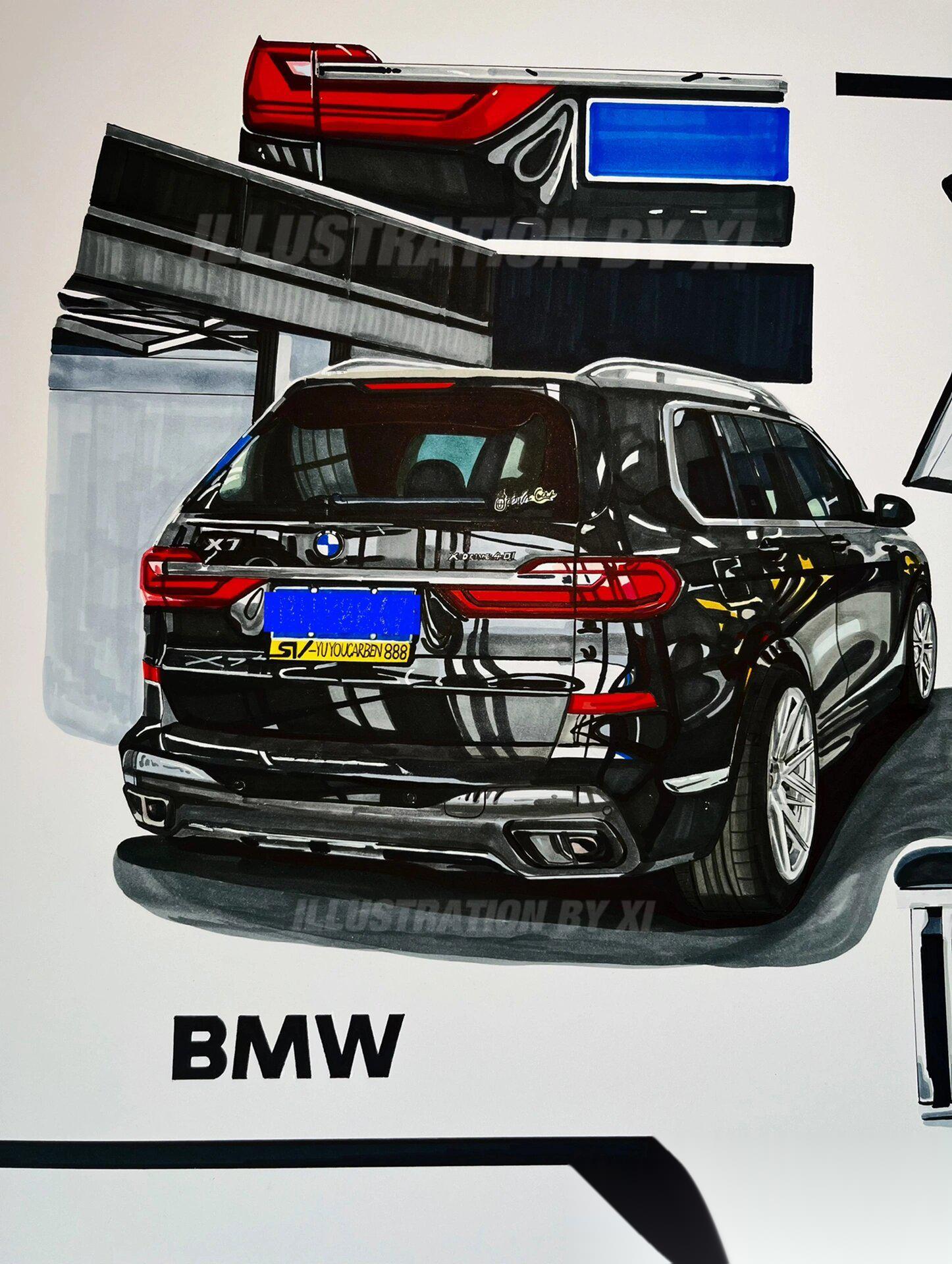 手绘宝马bmw x7 k1600b优雅美学 做人恰如其分