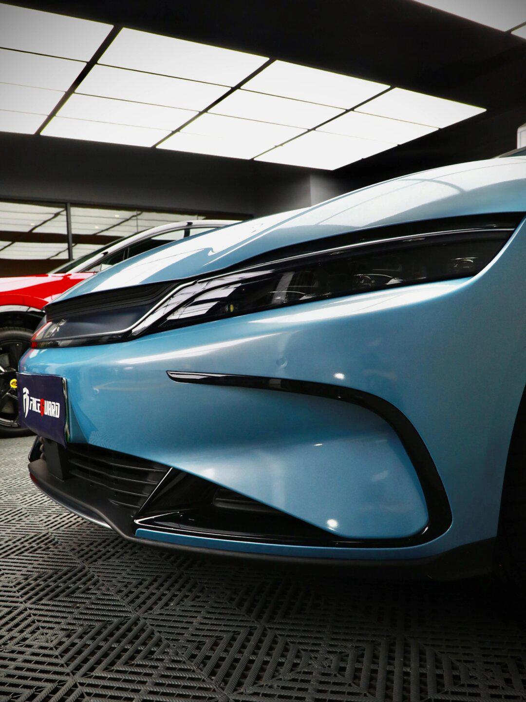 比亚迪汉改色冰晶蓝76新皮肤就是好看90