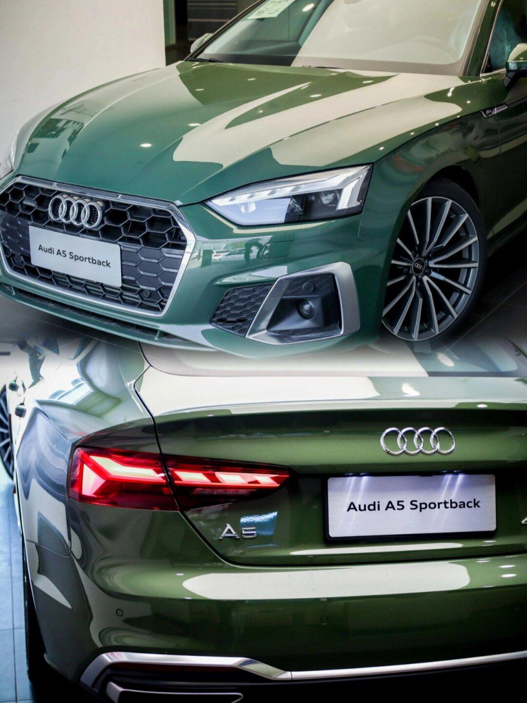 斩男斩女 奥迪a5 耀夜绿 独特高级的耀夜绿不同光线下不同的绿 又帅又
