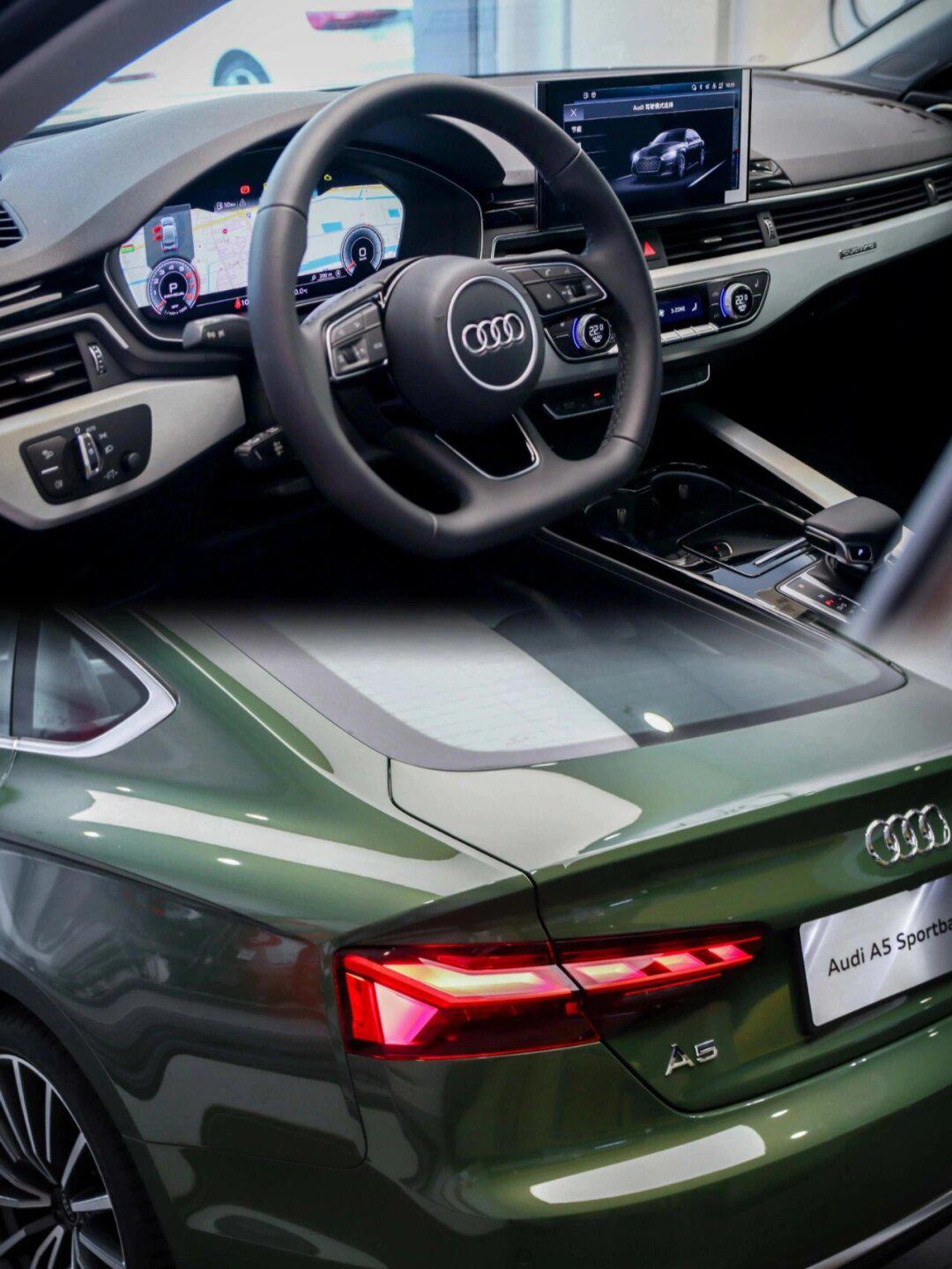斩男斩女 奥迪a5 耀夜绿 独特高级的耀夜绿不同光线下不同的绿 又帅又