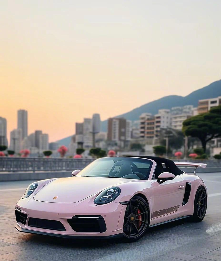 没有女生能拒绝保时捷,更别说它还是粉色的,这简直就是梦中情车好吗!
