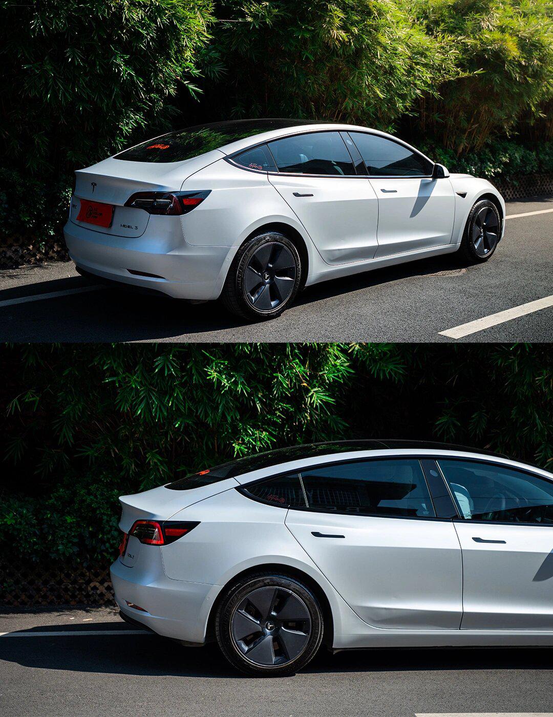 一眼难忘的白月光色07特斯拉model3