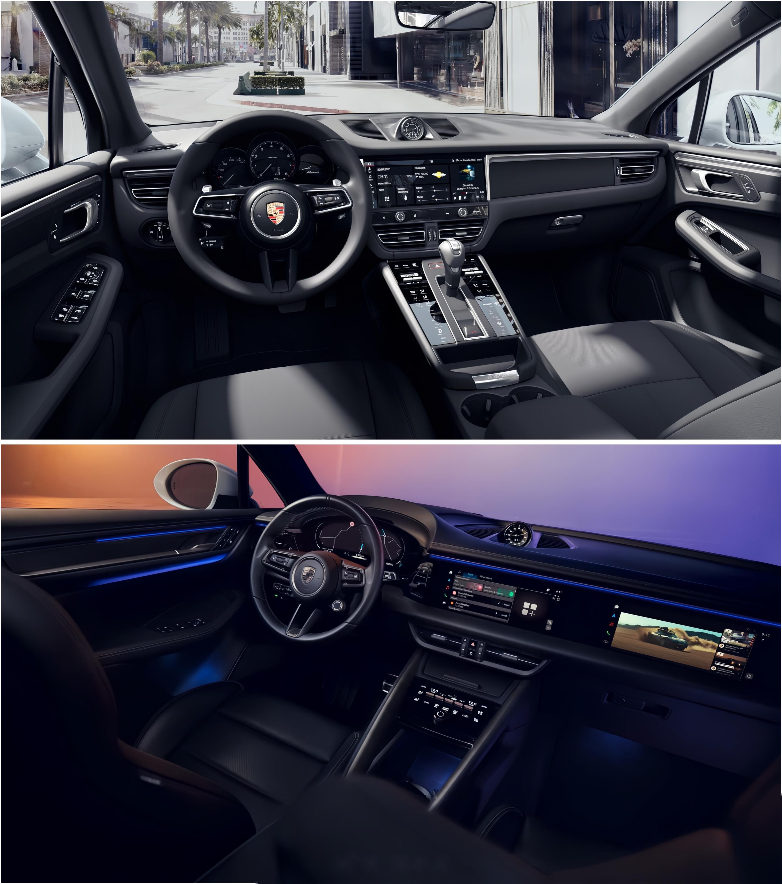 保时捷现款macan vs 新款macan ev内饰